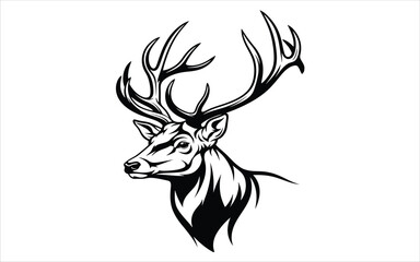 Vectorized Deer for print, decoration, Wallpaper, Commercial use, Sketch