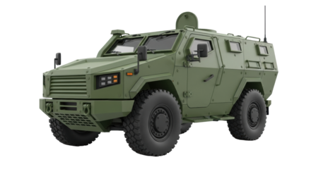 Isolated military armored vehicle, four-wheel drive, protective personnel carrier transport