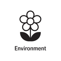 Simple flower icon representing environmental concepts