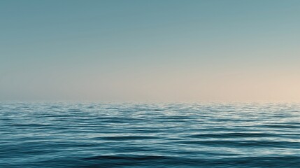 Obraz premium Minimalist ocean horizon with soft gradient sky, calm waves, zen composition