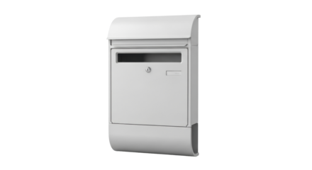 Isolated mailbox, modern architectural design, metal material, elegant for home or office