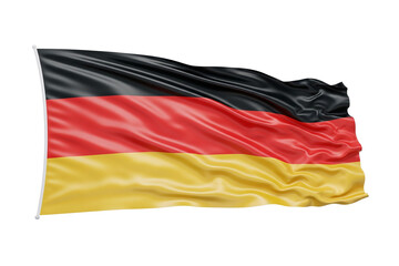Waving German National Flag with Realistic Fabric Texture