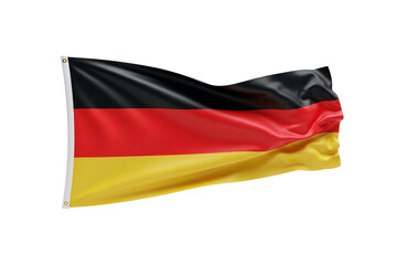 Waving German National Flag with Realistic Fabric Texture