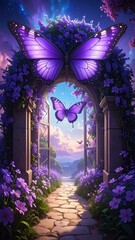 Magical purple garden archway