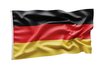 Waving German National Flag with Realistic Fabric Texture