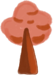 Autumn Tree Illustration – Minimalist Fall Season Art