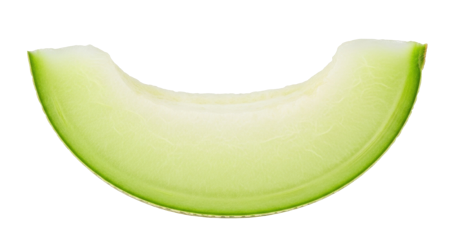 Isolated Honeydew melon slice, a refreshing and nutritious treat for summertime enjoyment