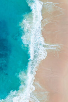 slow rise drone shot above kelingking beach nus penida bali indonesia