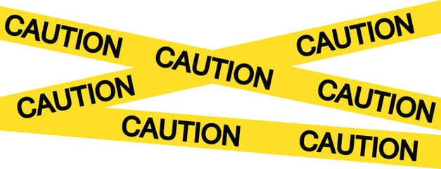 Caution tape set of yellow warning ribbons. Police Line Tape. stripes vector police tape. Yellow caution tape on a transparent background. 