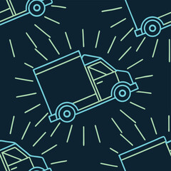 High quality photo of a stylized delivery truck pattern with glowing lines vector
