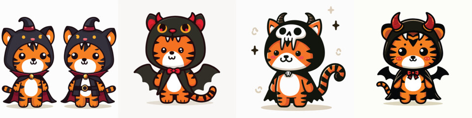 vector cute tiger in costume
