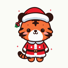 vector cute tiger in costume