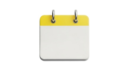 Isolated desk calendar with yellow top for personal or business reminders on wall