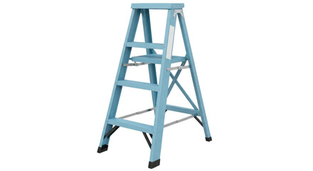 Isolated Ladder, Light Blue Folding Ladder for Home, Interior Painting or Maintenance Work