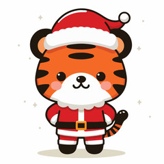 vector cute tiger in costume