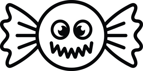  Vector art of candy with scary face.