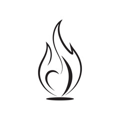 Minimalist Stylized Flame Icon