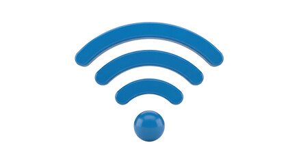 Isolated Wifi sign icon in blue 3D design internet connection wireless computer network