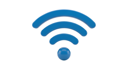 Isolated Wifi sign icon in blue 3D design internet connection wireless computer network