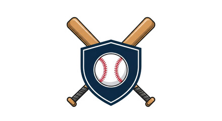 Isolated Baseball shield logo design with bat, sport design and graphic emblem vector
