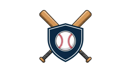 Isolated Baseball shield logo design with bat, sport design and graphic emblem vector