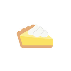Simple Flat Illustration Slice of Key Lime Pie Dessert Graphic
