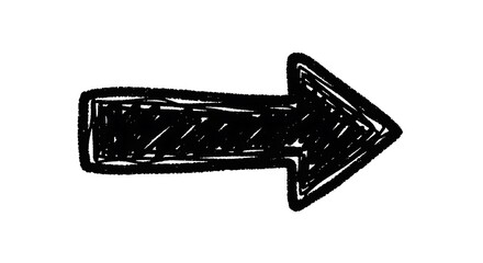 Hand-Drawn Arrow - Directional Symbol with Sketchy, Textured Style.