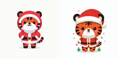 vector cute tiger in costume