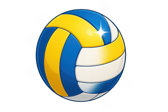 Volleyball ball cartoon illustration bouncing with shine