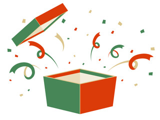 箱　飛び出すリボン・紙吹雪　クリスマス プレゼント