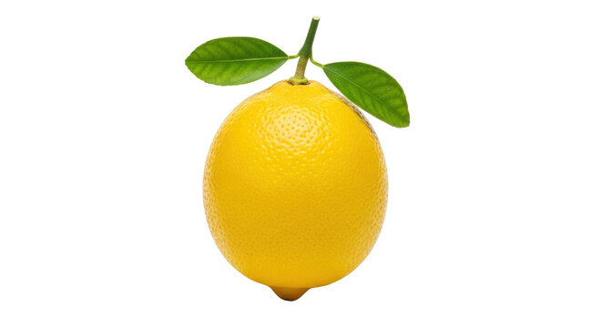 Isolated lemon with leaves, a refreshing and vibrant citrus fruit ready for processing