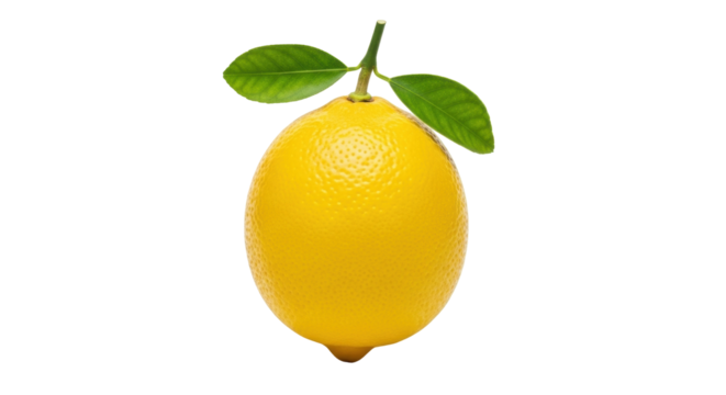 Isolated lemon with leaves, a refreshing and vibrant citrus fruit ready for processing