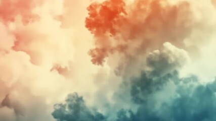 Abstract cloudscape with warm hues and textured appearance - Powered by Adobe