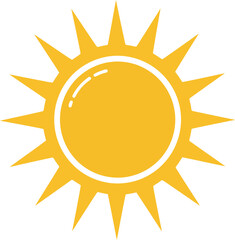 Stylized yellow sun vector graphic illustration scalable weather icon