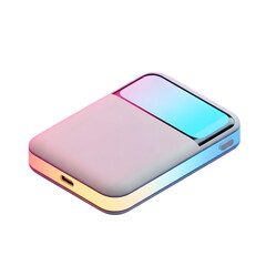 Sleek modern smartphone with vibrant gradient lighting and USB port, perfect for tech gadget visuals and futuristic designs