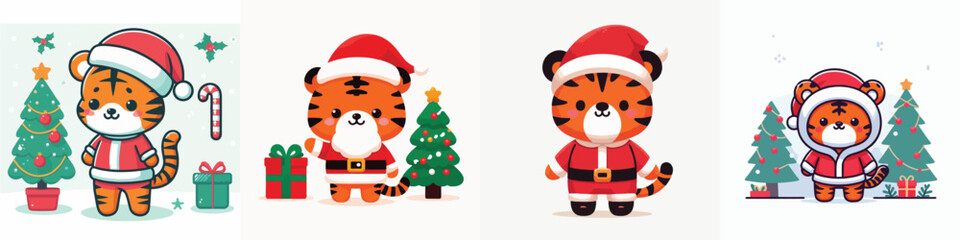 vector cute tiger in costume