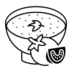 This Tomato Soup icon is suitable for Vegan Food, etc.
