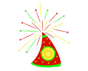  diwali cracker anar vector illustration