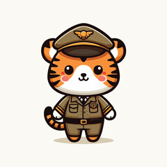 vector cute tiger in costume