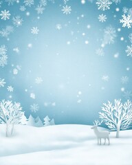 Christmas Winter Wonderland Watercolor A tranquil winter scene featuring snowflakes and a peaceful snowy landscape.