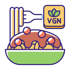 This Vegan Pasta icon is suitable for Vegan Food, etc.