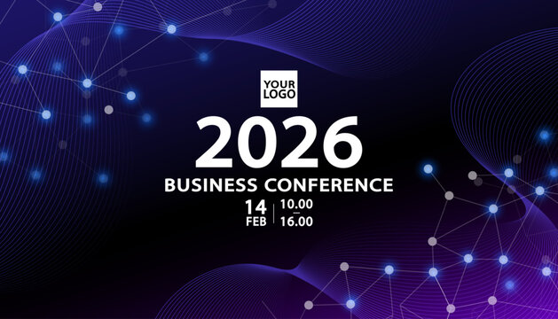 A blockchain or cryptocurrency event presentation slide. A dark, high-tech background with a plexus network, symbolizing a decentralized system. A template for a fintech or crypto forum.