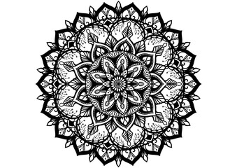Colorful Mandala With Floral 
Ornament On A White Background. Decorative Isolated Motif For Design

