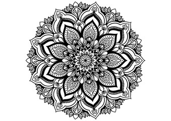 Colorful Mandala With Floral 
Ornament On A White Background. Decorative Isolated Motif For Design

