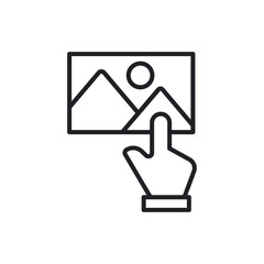 Hand Clicking Selecting Photo Picture Line Icon