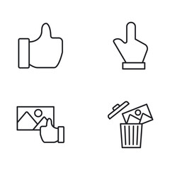 Obraz premium Interaction Hand Gestures and Image Management Line Icon Set