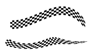 Race flag. Checkered flag. Racing stripes. Race motorsport graphics. Vector illustration