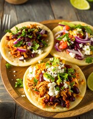 Colorful Mexican street tacos