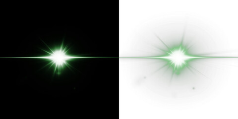 Green light burst overlay on contrasting black and white backgrounds, creating a dynamic visual effect for design projects and enhancing creative compositions with vibrant energy