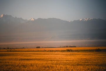 misty morning sunrise